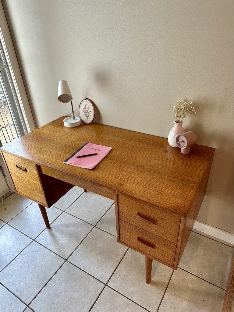 Teak Mid Century Modern Desk, Made in Canada, view 2