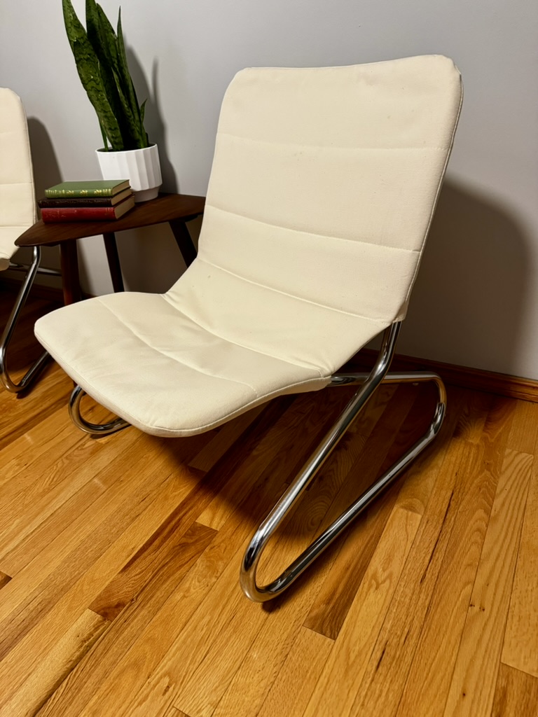 Vintage IKEA Gemet Chrome Lounge Chairs, Pair, view 2
